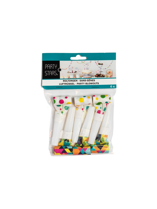 PARTY STARS Roltongen - 6 Stuks