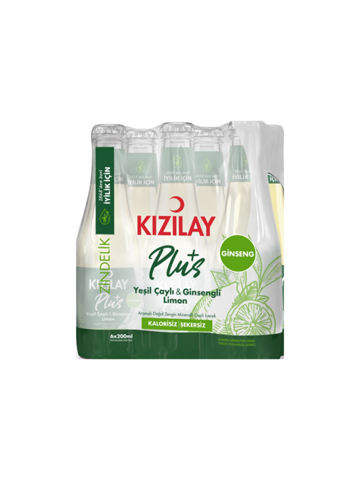KIZILAY Groene Thee & Ginseng Citroen Mineraalwater - 6 x 200 ml