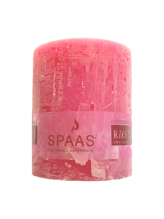 SPAAS Rustieke Cilinderkaars Oudroze - 70 x 80 mm