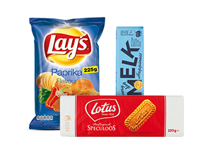 Snoep, koek, chips en chocolade